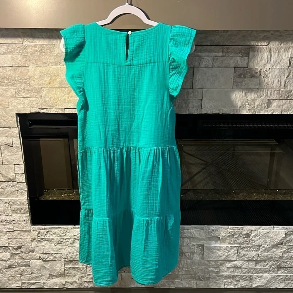 J Crew size 2 green tiered dress
